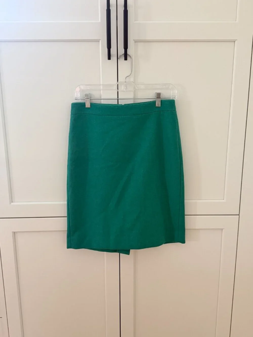 J.Crew Green Wool Blend The Pencil Skirt